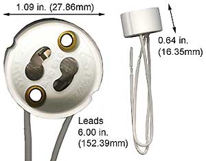 Tungsten Halogen(Quartz) Tungsten Halogen Sockets GU 10 GU10 SOCKET W/LEADS (SC-10)
