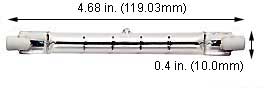 Tungsten Halogen(Quartz) Tungsten Halogen J 500T3QCL 118 MM