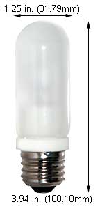 Tungsten Halogen(Quartz) Tungsten Halogen Bulbs Medium JTT JTT75W MED FROST 130V