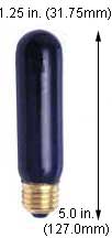 Incandescent Black Lite Bulbs 25T10/BL BLACK LITE