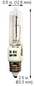 Tungsten Halogen(Quartz) Tungsten Halogen JD 75QCLMC 