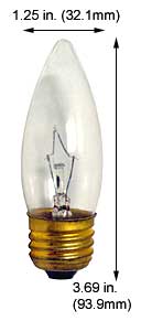 Incandescent Incandescent ETC 25ETC/SS 130V CLEAR 32MM