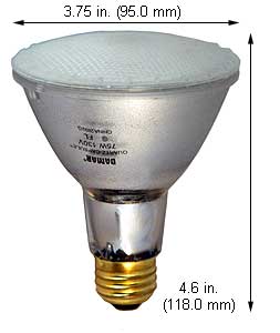 Tungsten Halogen(Quartz) Tungsten Halogen Bulbs Medium Par30LN 75PAR30QFL/LN40/5 130V FROST