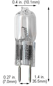 Tungsten Halogen(Quartz) Tungsten Halogen JC JC50W 24V GY6.35 BASE
