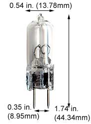 Tungsten Halogen(Quartz) Tungsten Halogen JCD JCD35/G8(GY7.9) 120V CLEAR