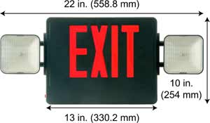 Fixtures Emergency - Exit Fixtures Emergency Fixtures CXTEU2RB COMBO LED EXIT/EMERGENCY