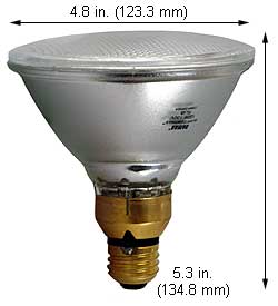 Tungsten Halogen(Quartz) Tungsten Halogen Bulbs Medium Par38 65PAR38QSP/10 130V 12 PK