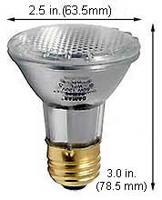 Tungsten Halogen(Quartz) Tungsten Halogen Bulbs Medium Par20 50PAR20WFL/40 120V