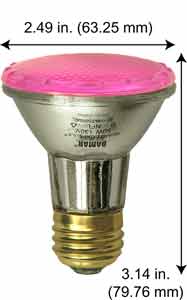 Tungsten Halogen(Quartz) Tungsten Halogen Bulbs Medium Par20 50PAR20QNFL/PINK 130V
