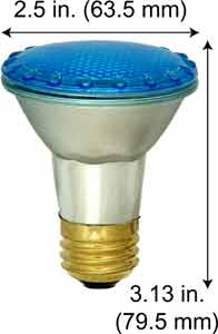 Tungsten Halogen(Quartz) Tungsten Halogen Bulbs Medium Par20 50PAR20QNFL/BLUE-WHITE 130V