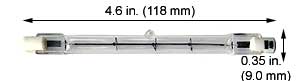 ***CLOSEOUT*** Tungsten Halogen(Quartz) Tubular 500T3QCL-WB 